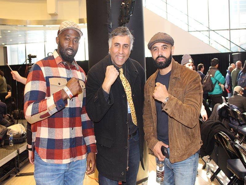 Dr Abbey with Ak & Barak of Dazn Boxing Show