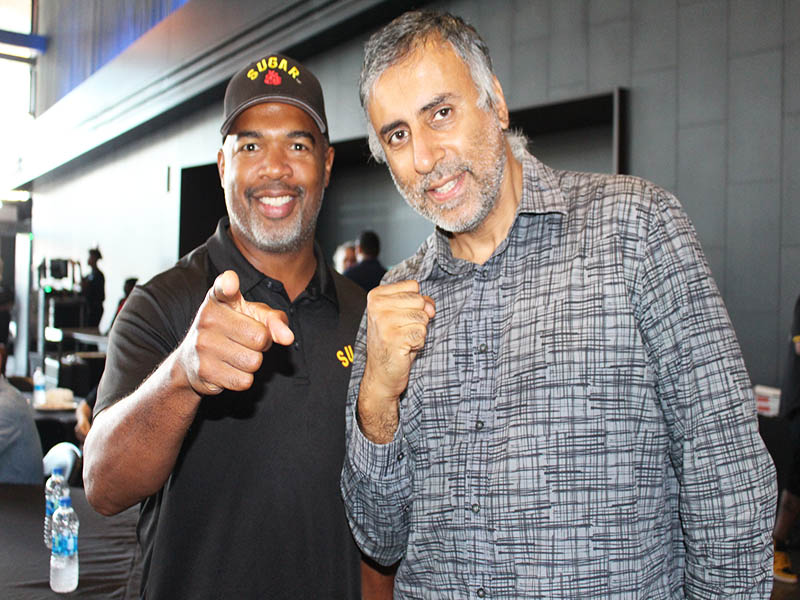 Dr Abbey with Boxing Trainer Sugar Hill of Kronk Boxing Gym