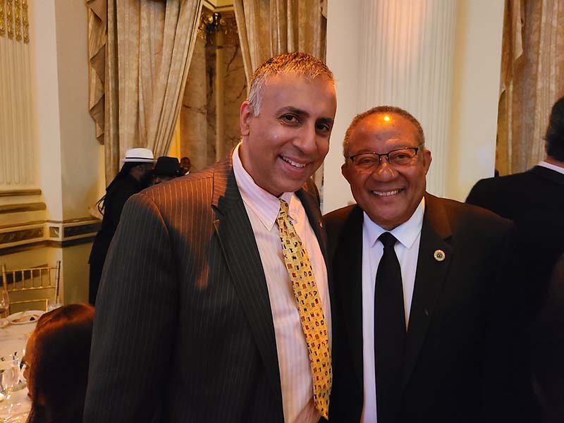 Dr Abbey with Bruce Golding former Prime Minister Jamaica