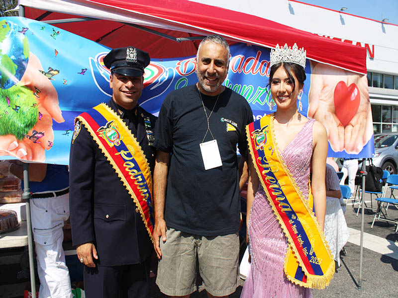 Dr Adal with Beauty Queen & Ecudorian NYPD officer & Padrino for parade