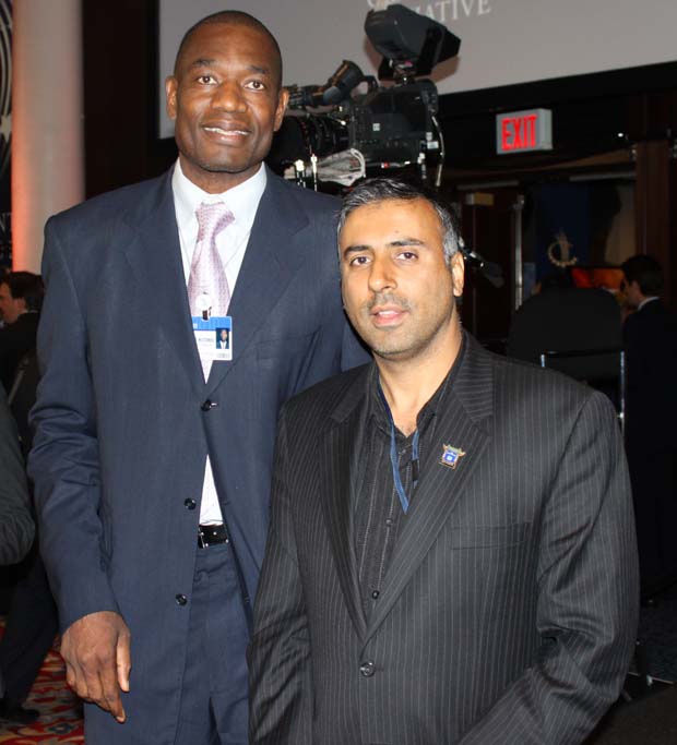 Dr.Abbey with Dikembe Mutombo Basketball player for Houston Rockets