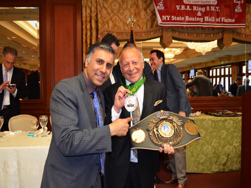 Dr.Abbey with Randy Gordon  Boxing Announcer