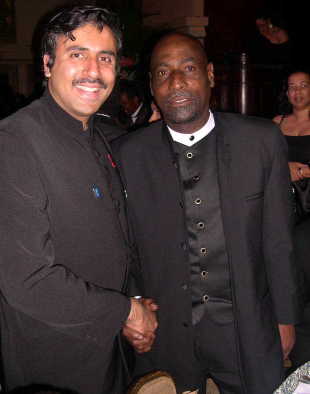 Dr.Abbey with Sir Vivian Richards West Indies Cricket Great