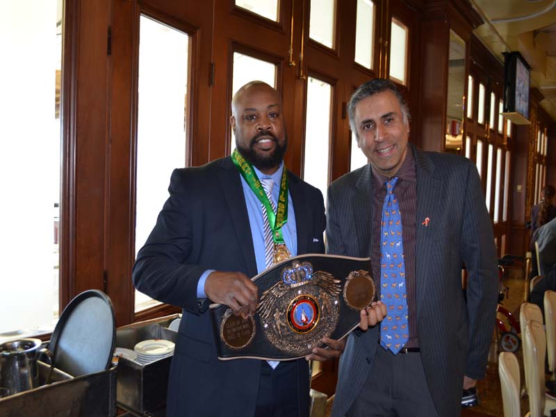Dr.Abbey with World Boxing ChampionAaron Davis