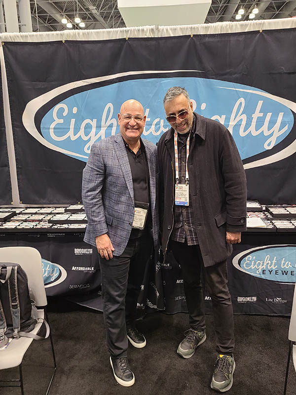 Dr Abbey with Barry Slovinsky CEO Eight to Eighty Eyewear