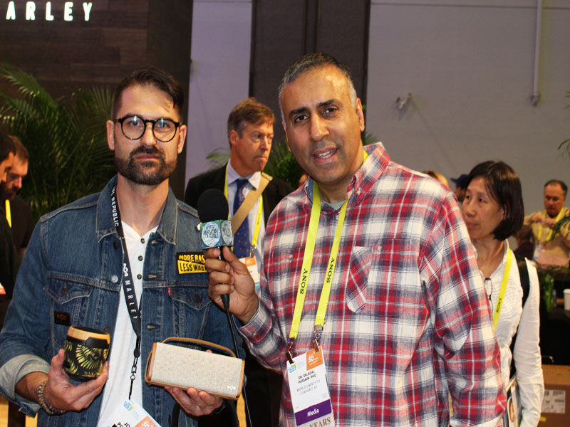 Dr.Abbey with Josh Poulsen Dir of Prod Dev for House of Marley