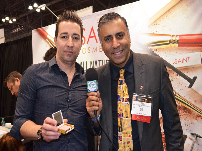 Dr.Abbey with Todd Stewart of Saint Cosmetics