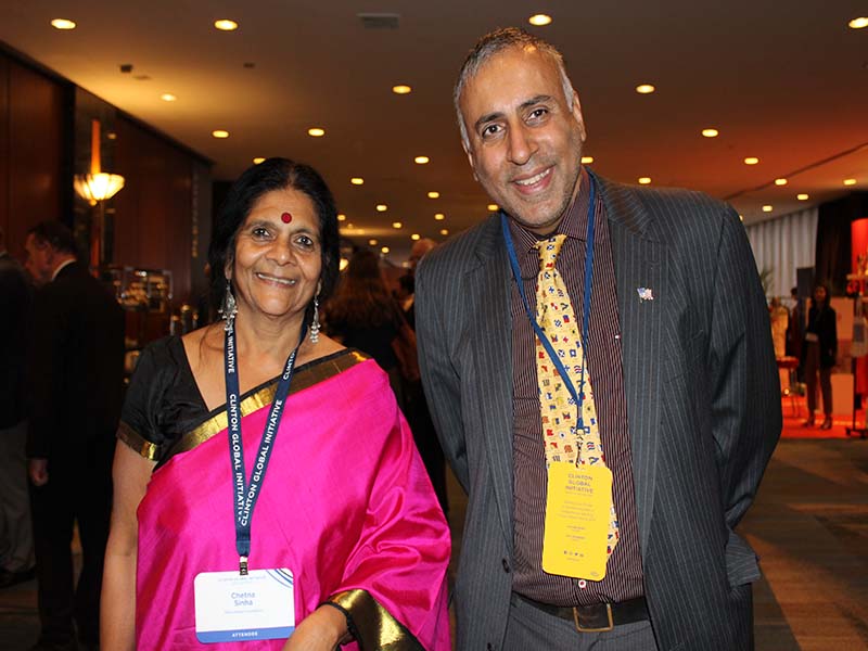 Dr Abbey with Chetna Gala Sinha founder Mann Deshi Foundation