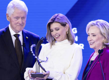 President Clinton with Hillary Clinton Honoring Olena Zelenska 1st Lady of Ukraine