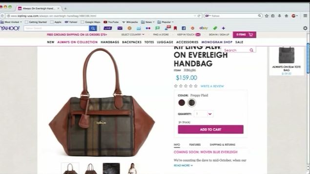 The Kipling’s Always On Collection Reviews for  the Everleigh handbag and the  Elm Tote bag-2014
