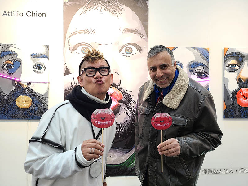Dr Abbey with Taiwan Artist Atillio Chien