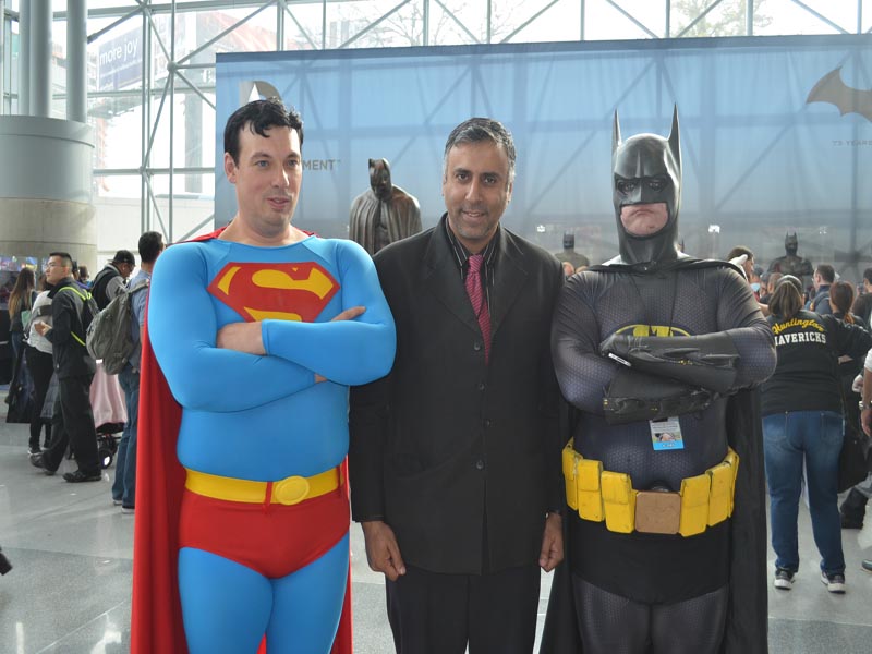 Dr.Abbey with Batman and Superman