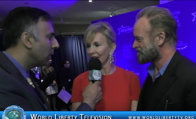 Interview with  Entertainer Sting & his Wife Trudie Styler-2015
