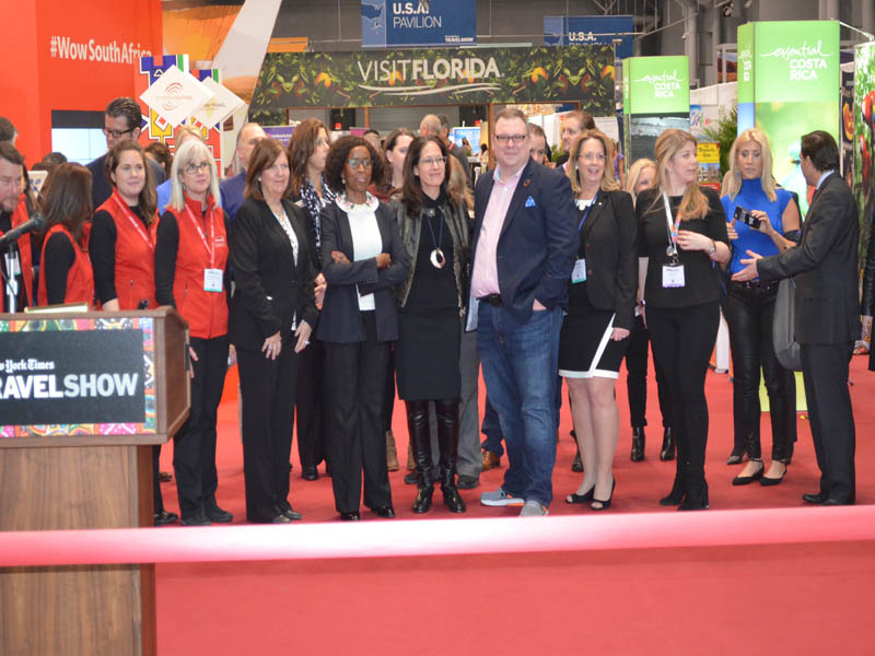 Ribbon cutting at NY times Travel show 2017