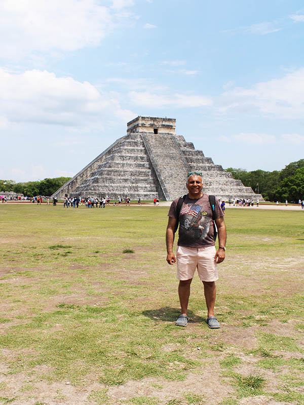 Dr Abbey at Chichen Itza Seventh Wonder of World Cancun Mexico