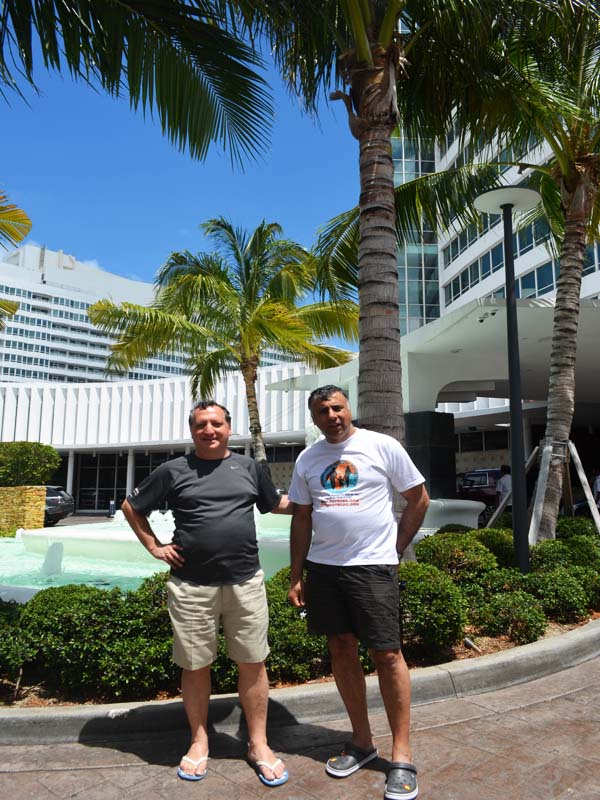 Dr.Abbey & Prof Anatoly V outside the Legendary The Fontainebleau Hotel @ Miami Beach