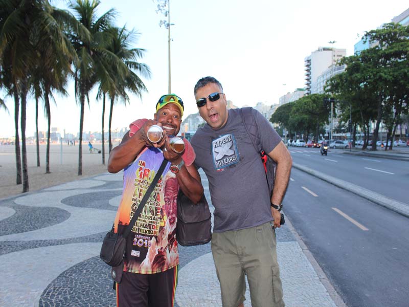 On the Copacabana Beach with one of the vendors RIO Brazil