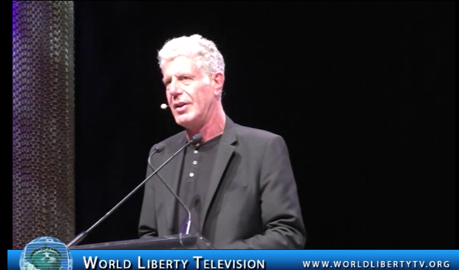 Anthony  Bourdain  American Chef, Author  and TV Personality Speaking at WOBI-2017