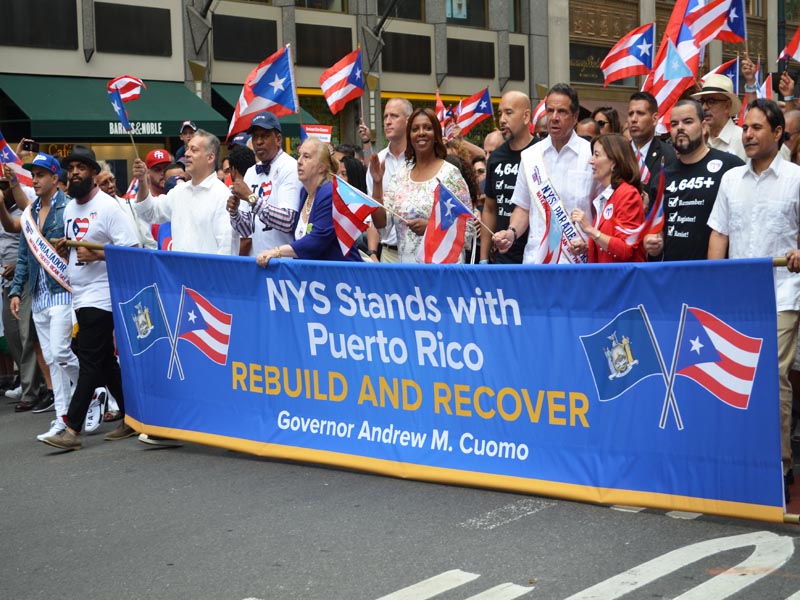 Marching in Puerto Rican Parade 2018