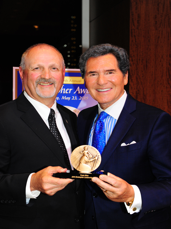 R-L Ernie Anastos with Frank Siller Chairman CE0 of the Stephen Siller Tunnel to Tower Fdn