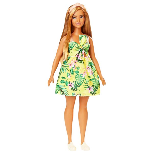 2018, Mattel #119 PINK SHIRT DRESS w/Blonde Hair 11" Doll Barbie Fashionistas 