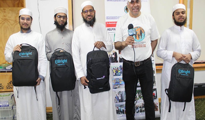 Humanitarians of the World Inc., Back Pack Presentation to Youths of An-Noor Cultural Center NY-2023