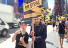 SAG AFTRA Union Members Picket in front of Paramount Offices NYC –Sept 2023