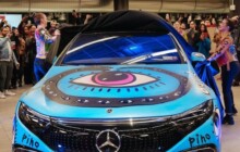Master Artist Ross Pino Creates a masterpiece on electric, Mercedes Benz EQS Sedan-2023